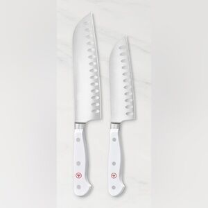 Set Of 2 Wusthof Classic 5” & 7” Hollow Edge Santoku Knives Ivory Handles *New*